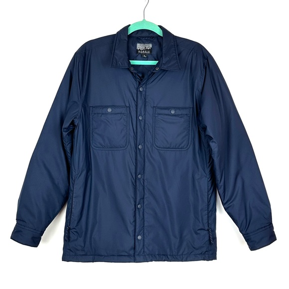 J. Crew Nordic All Weather Designs Navy Quilted Snap Mens Shirt Jacket Outdoor S - Picture 1 of 11